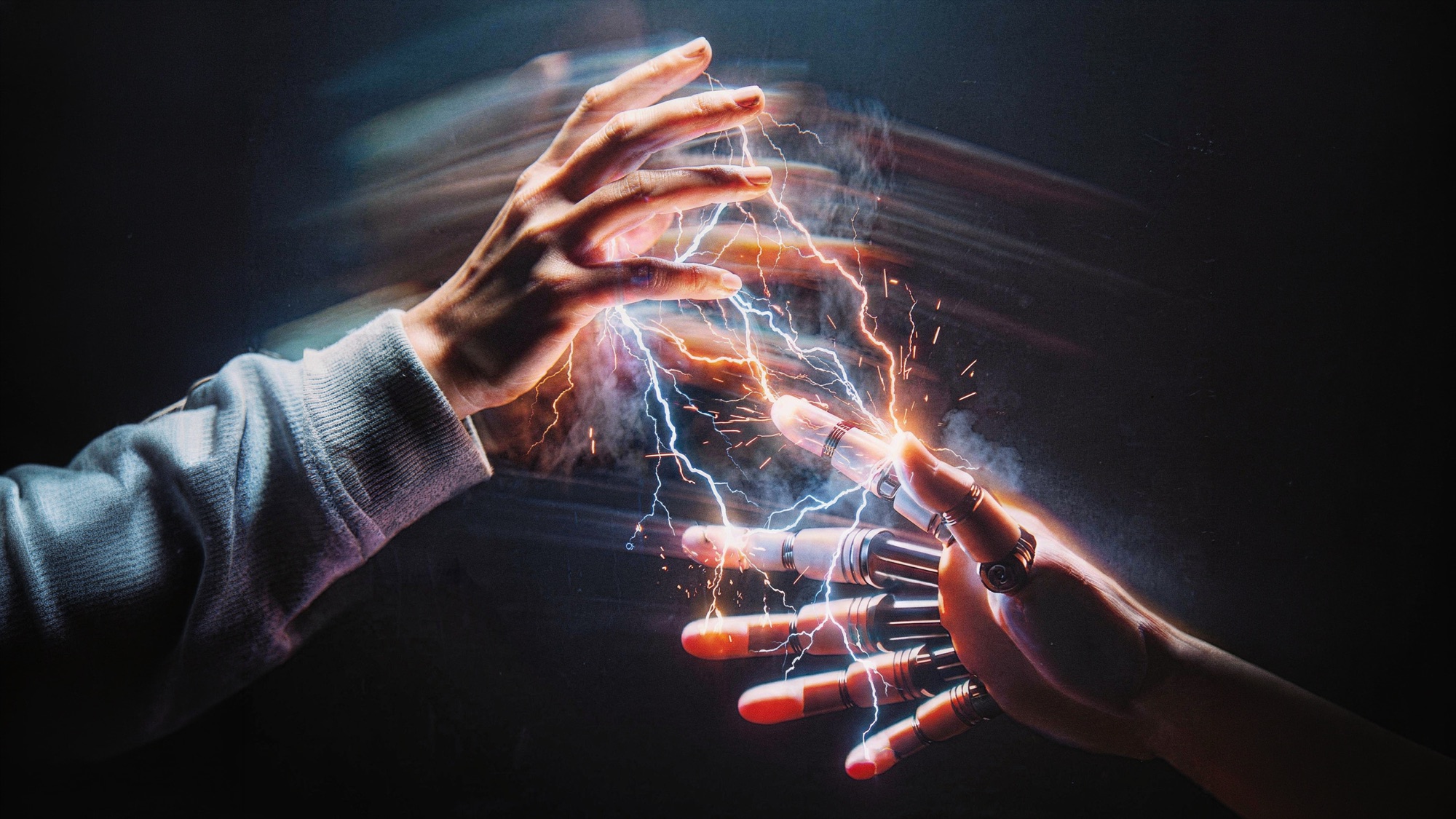 A human hand in motion passing skill to a robot hand